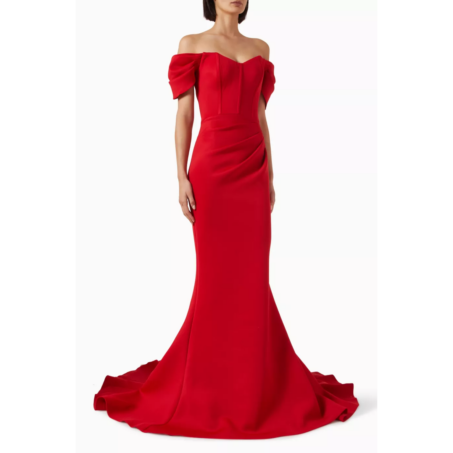 Off-shoulder Dress in Scuba