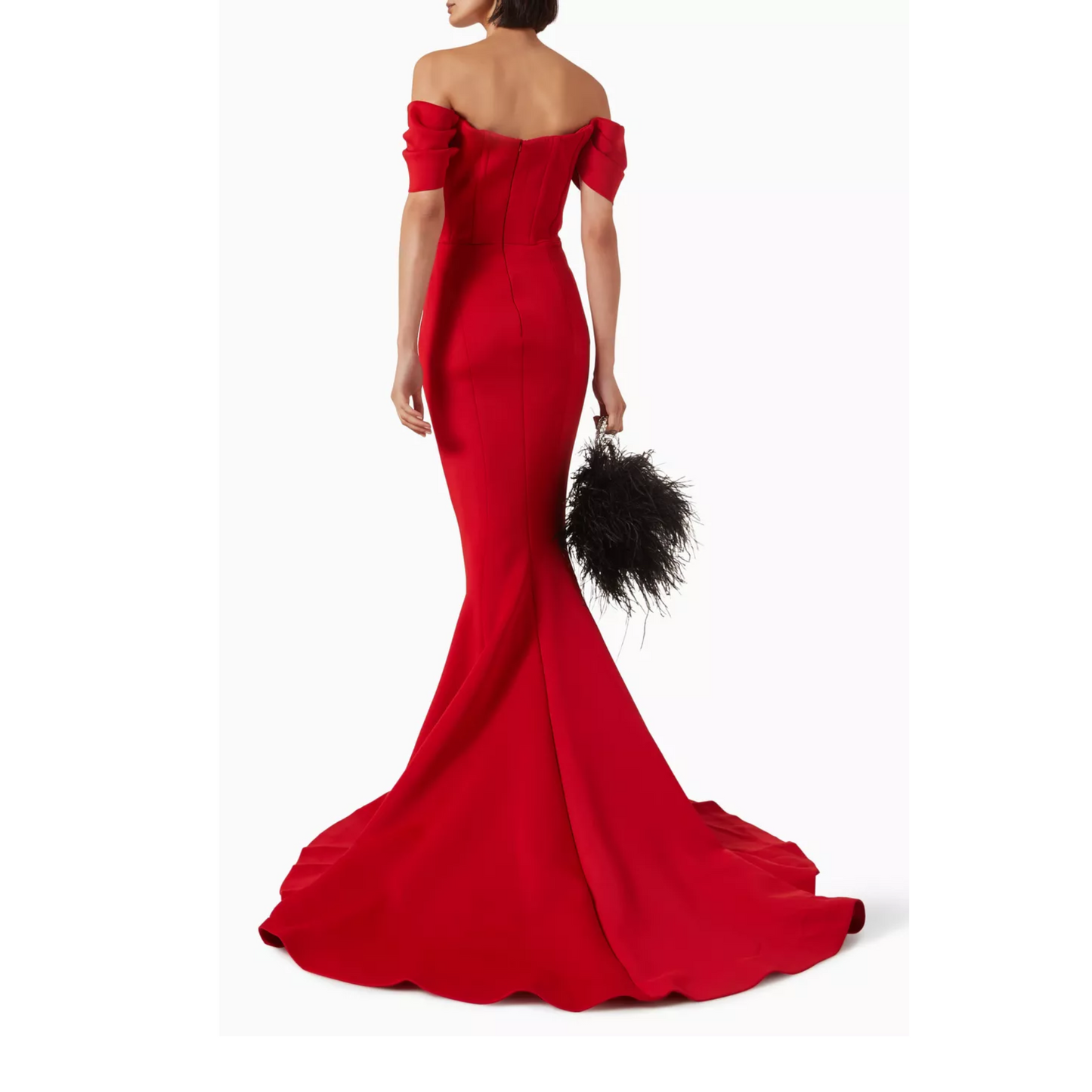 Off-shoulder Dress in Scuba