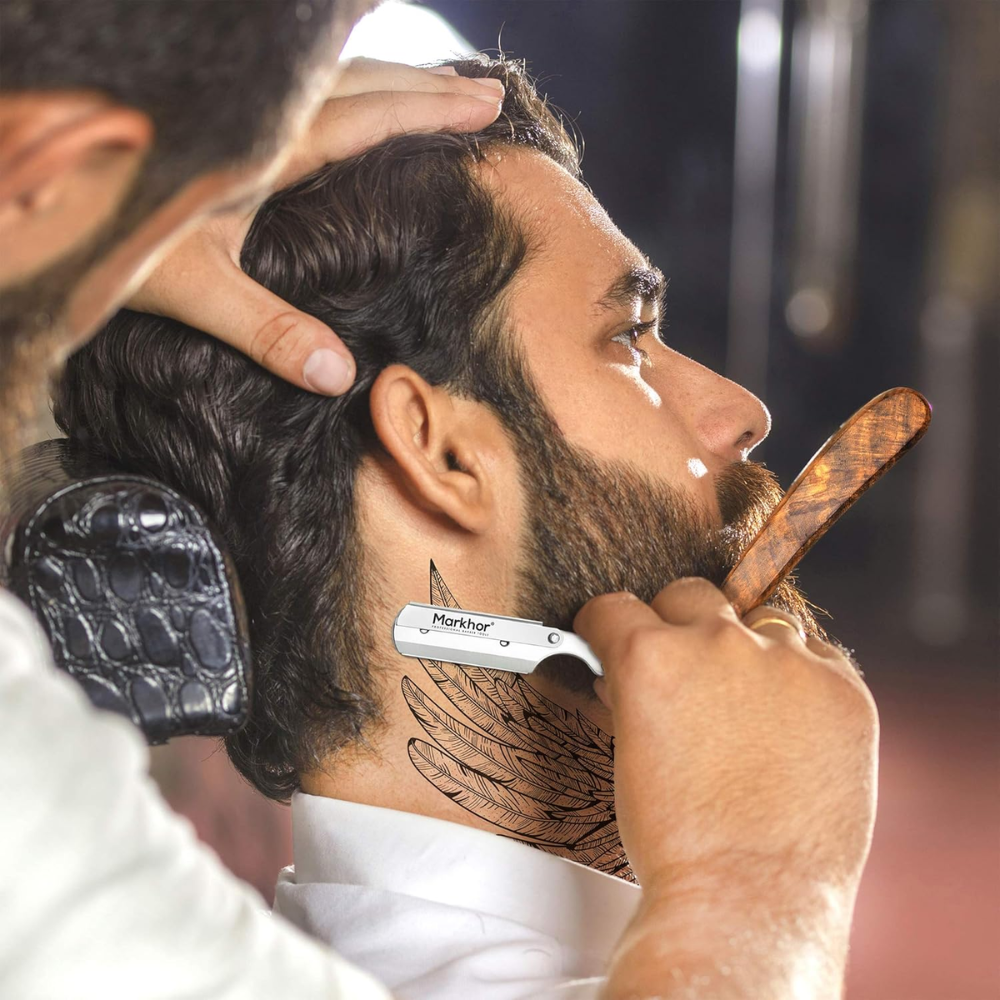 Cut Throat Razors Kit, Rose Wood Polish Straight Razor - Polish Wood Razor