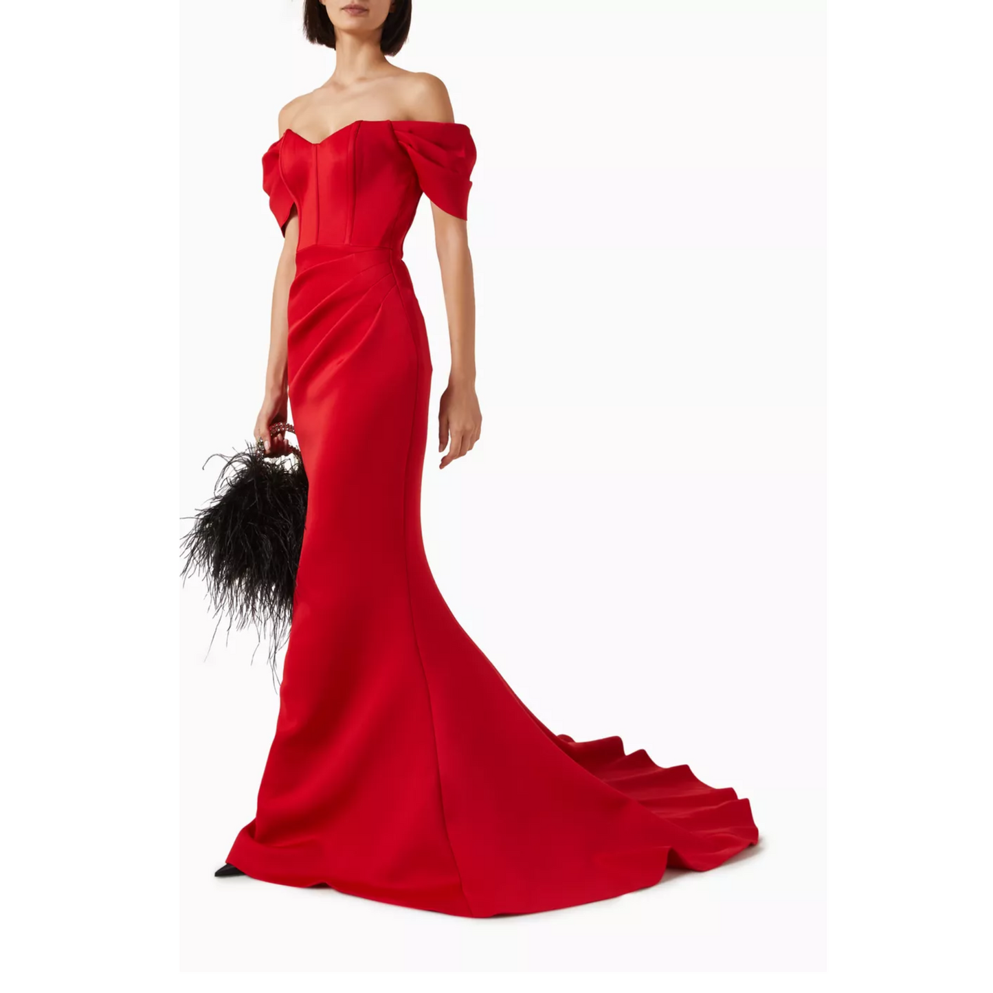 Off-shoulder Dress in Scuba